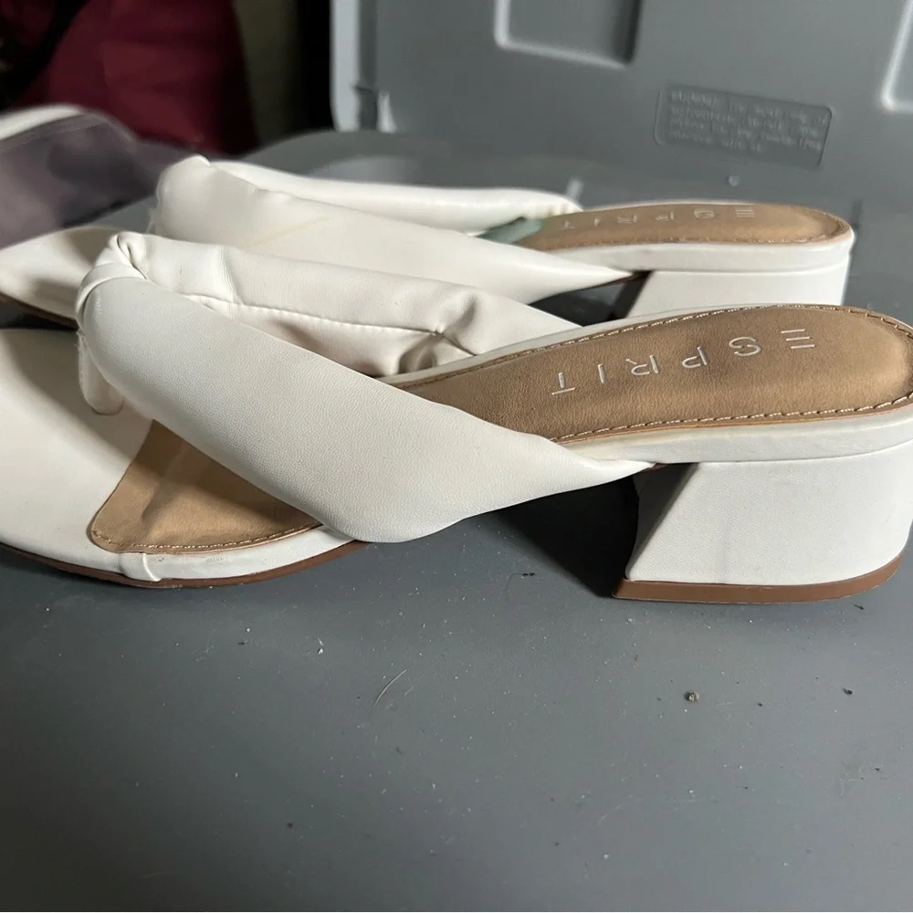 Esprit White Sandals with Knotted Strap and Square Toe - Picture 2 of 2